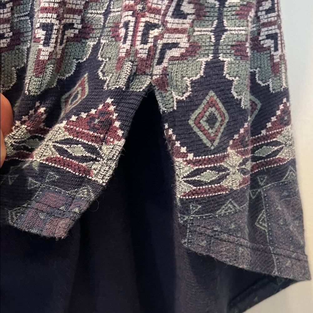 Lucky Brand Geometric Navy Blouse - Picture 5 of 8